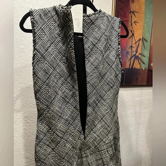 Taylor Women's Plaid Asymmetrical Hem A Line Dress White Size 8 - Picture 10 of 16